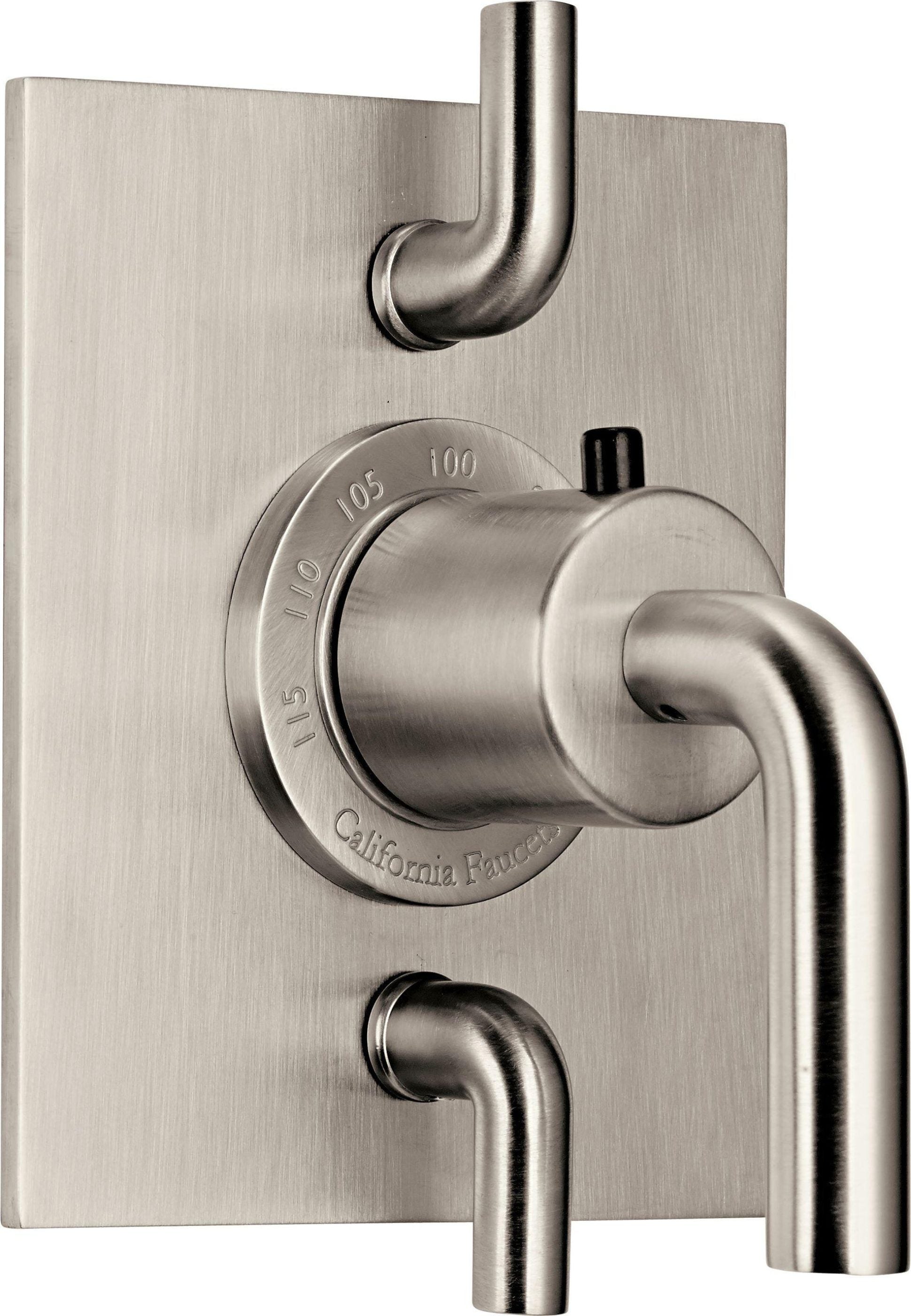 California Faucets Tamalpais Juego de StyleTherm con Control de Volumen Doble Solamente - Níquel Satinado
