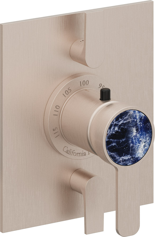California Faucets Capitola StyleTherm con Control de Volumen Doble - Placa Plana - Níquel Satinado