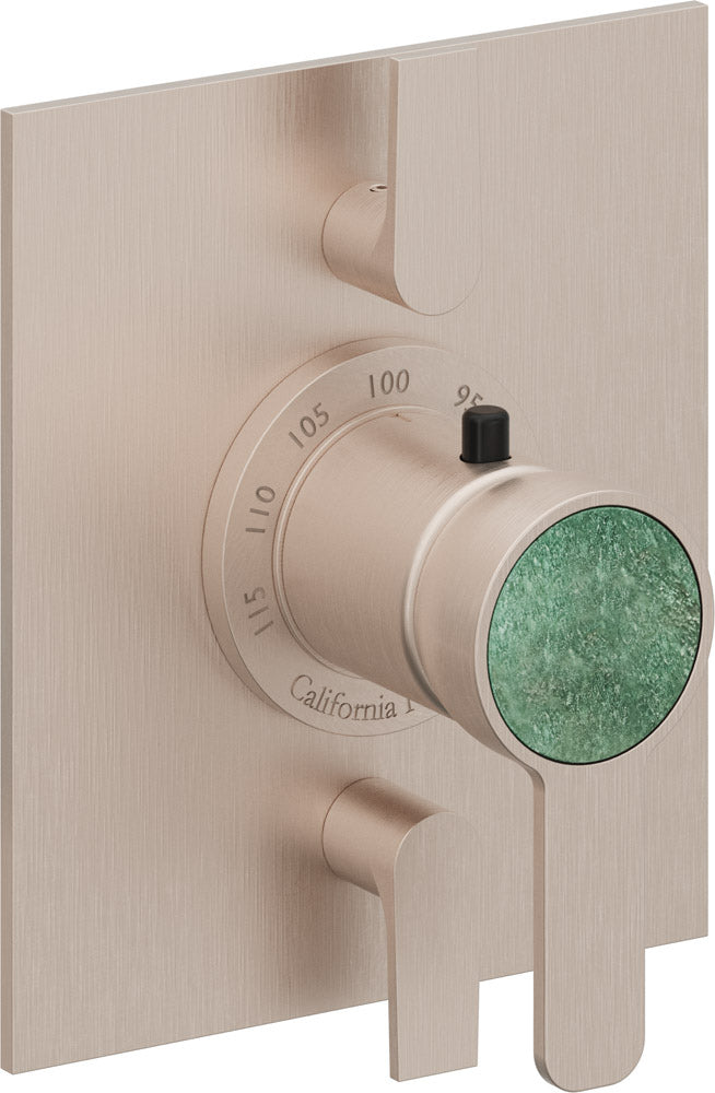 California Faucets Capitola StyleTherm con Control de Volumen Doble - Placa Plana - Níquel Satinado