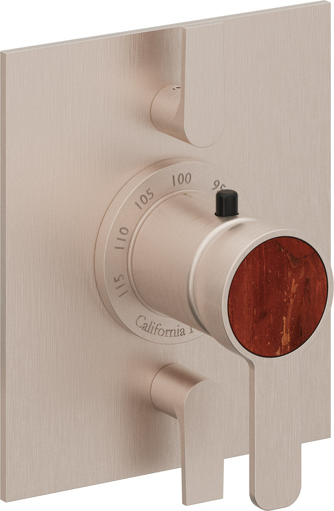 California Faucets Capitola StyleTherm con Control de Volumen Doble - Placa Plana - Níquel Satinado