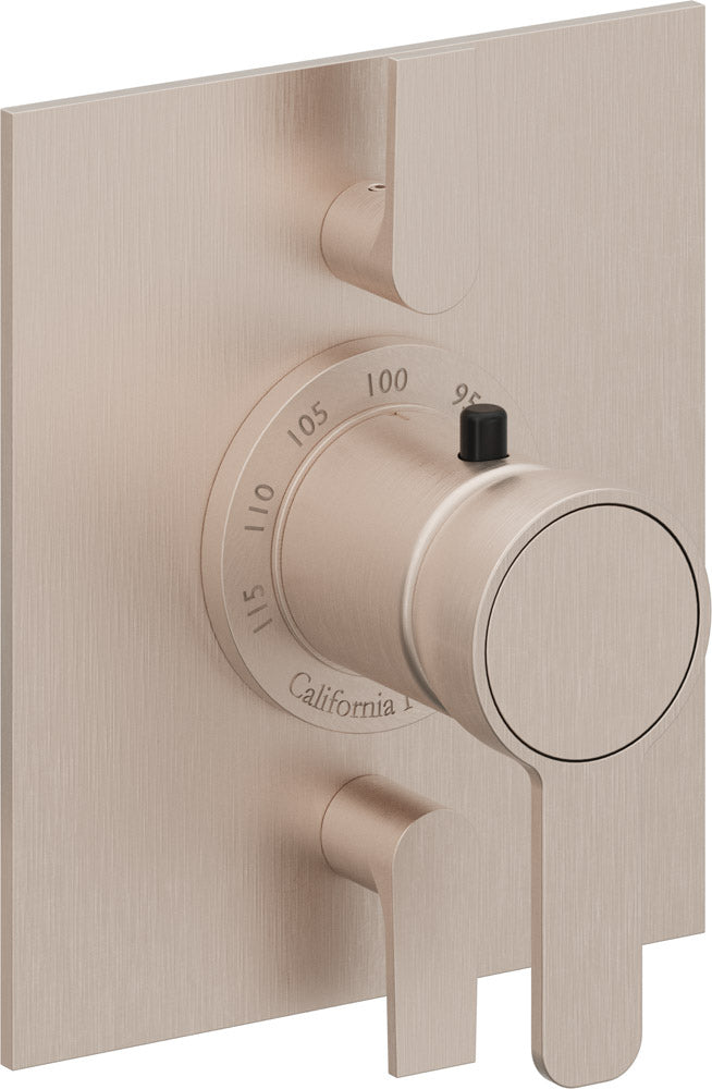 California Faucets Capitola StyleTherm con Control de Volumen Doble - Placa Plana - Níquel Satinado