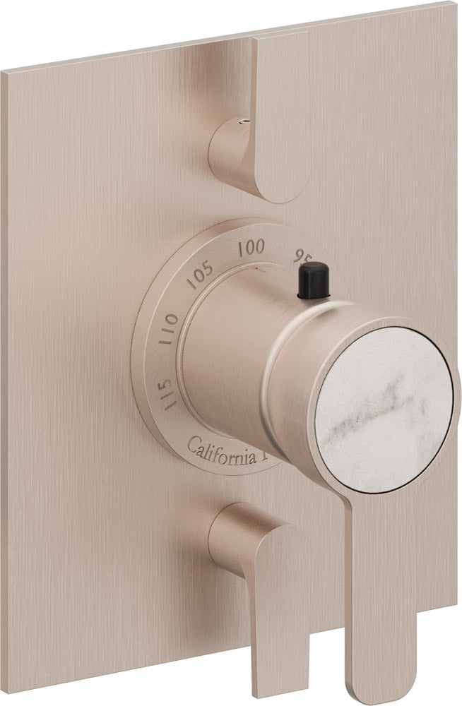 California Faucets Capitola StyleTherm con Control de Volumen Doble - Placa Plana - Níquel Satinado