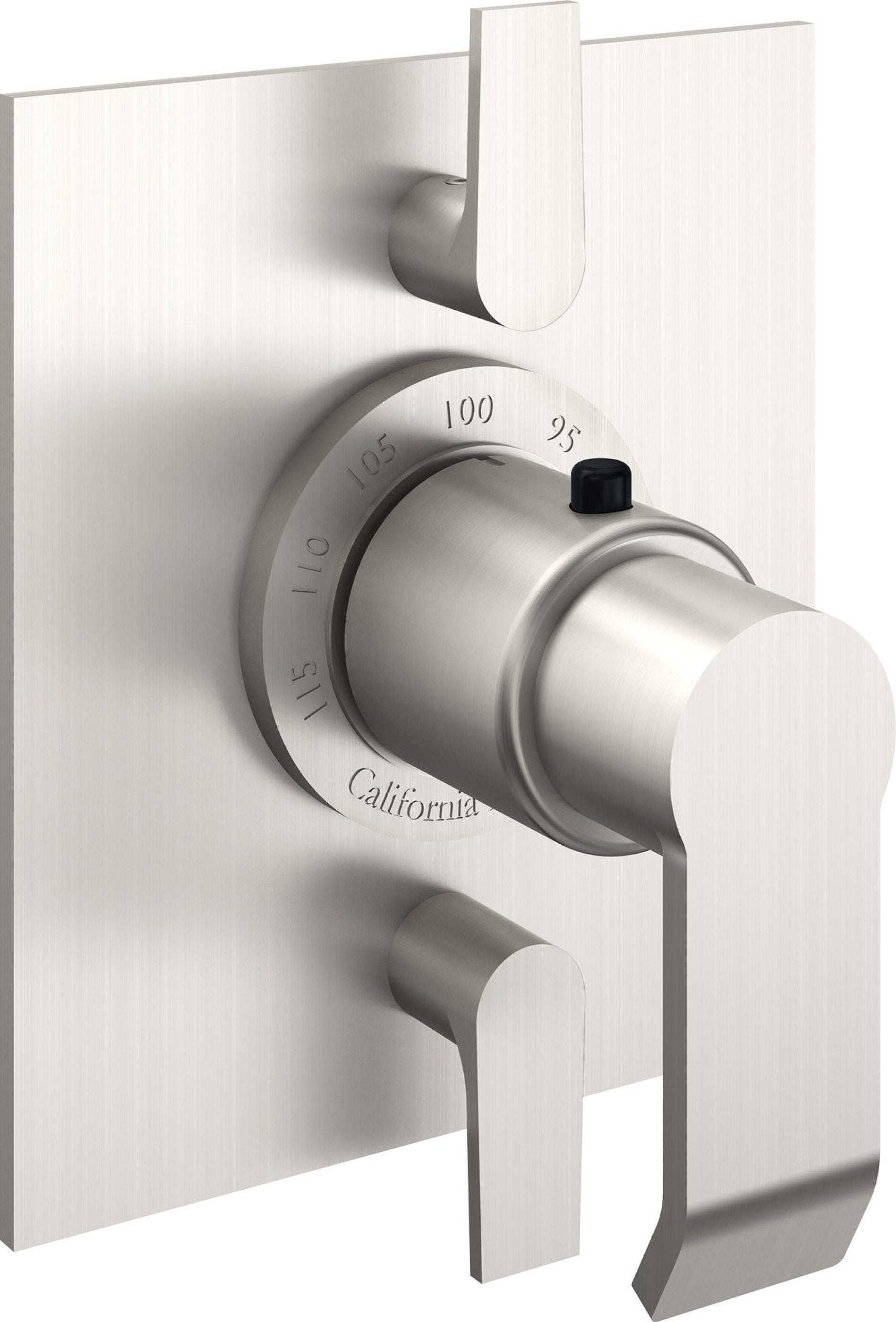 California Faucets Libretto StyleTherm con Control de Volumen Doble - Placa Plana - Níquel Satinado