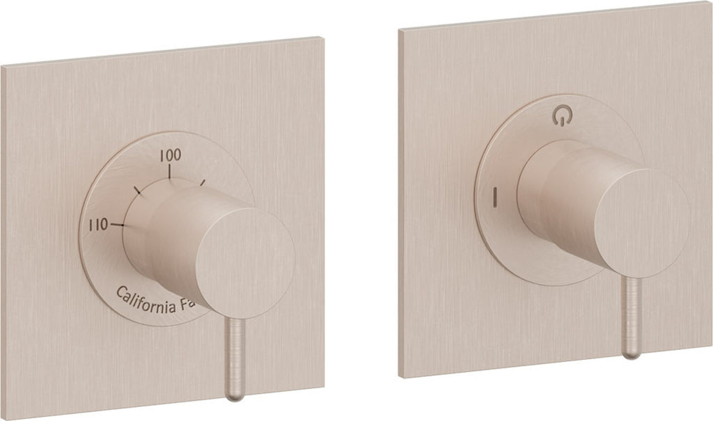 California Faucets Avalon StyleTherm Vista™ - Dos Placas Cuadradas (4" c/u)