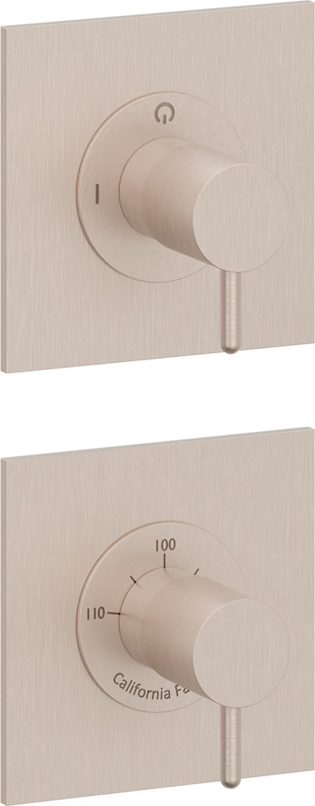 California Faucets Avalon StyleTherm Vista™ - Dos Placas Cuadradas (4" c/u)