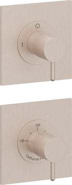 California Faucets Avalon StyleTherm Vista™ - Dos Placas Cuadradas (4" c/u)
