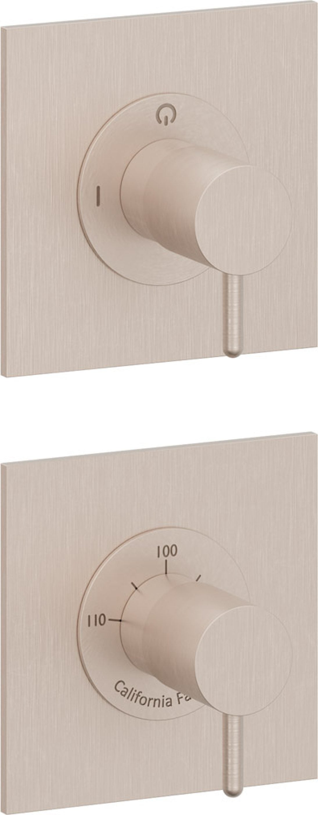 California Faucets Avalon StyleTherm Vista™ - Dos Placas Cuadradas (4" c/u)