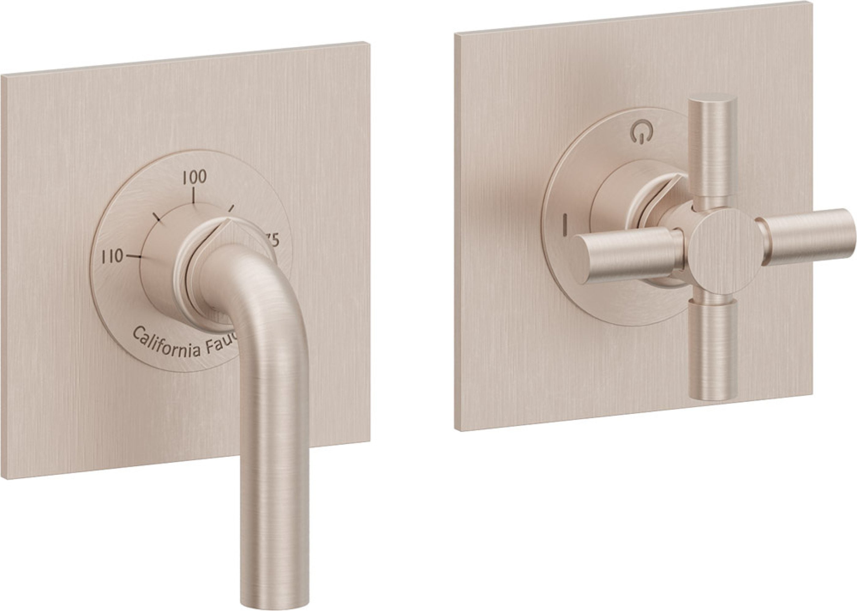 California Faucets Tamalpais StyleTherm Vista™ - Dos Placas Cuadradas (4" c/u)