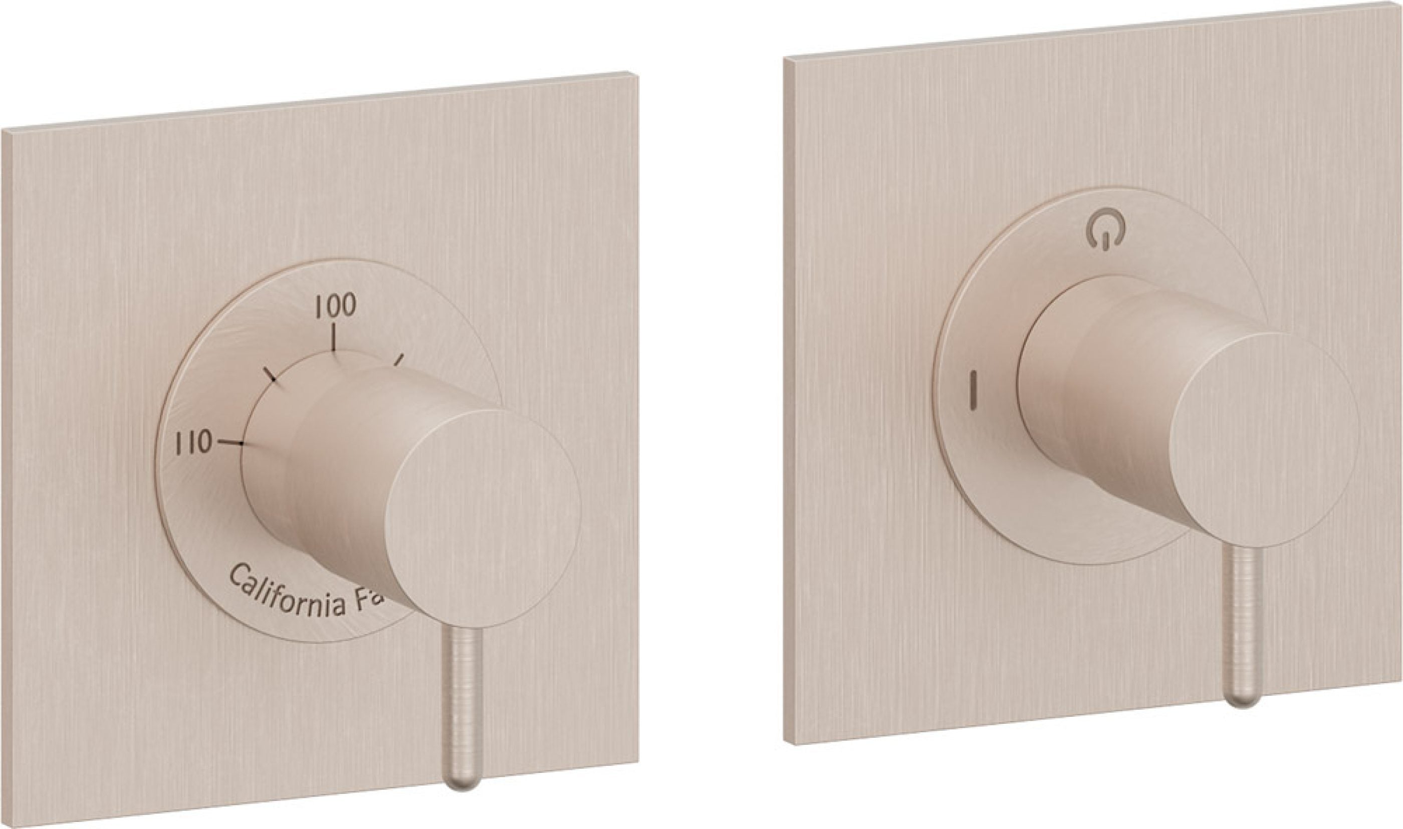 California Faucets Avalon StyleTherm Vista™ - Dos Placas Cuadradas (4" c/u)
