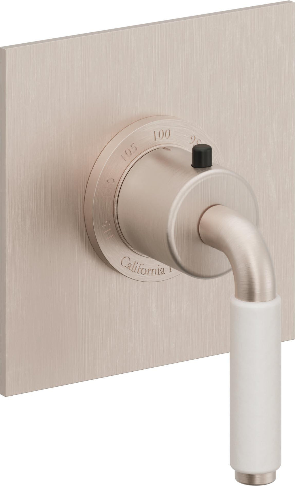 California Faucets Cayucos StyleTherm Termostático de 3/4" - Palanca de Porcelana Blanca
