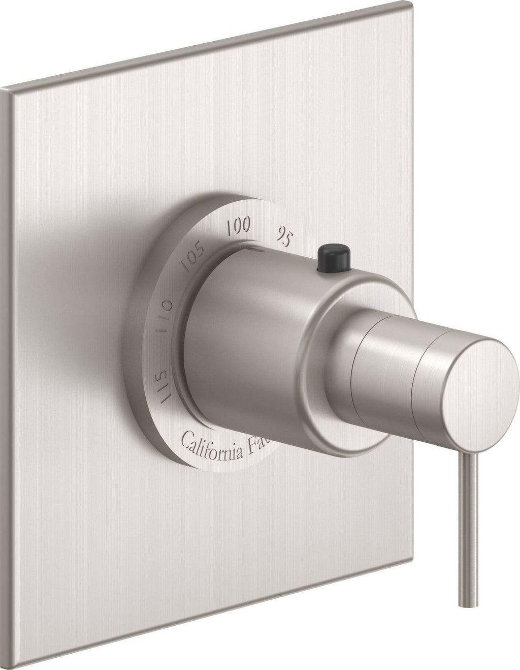 California Faucets D Street StyleTherm Termostático de 3/4" - Placa Plana - Palanca Redonda - Satin Nickel