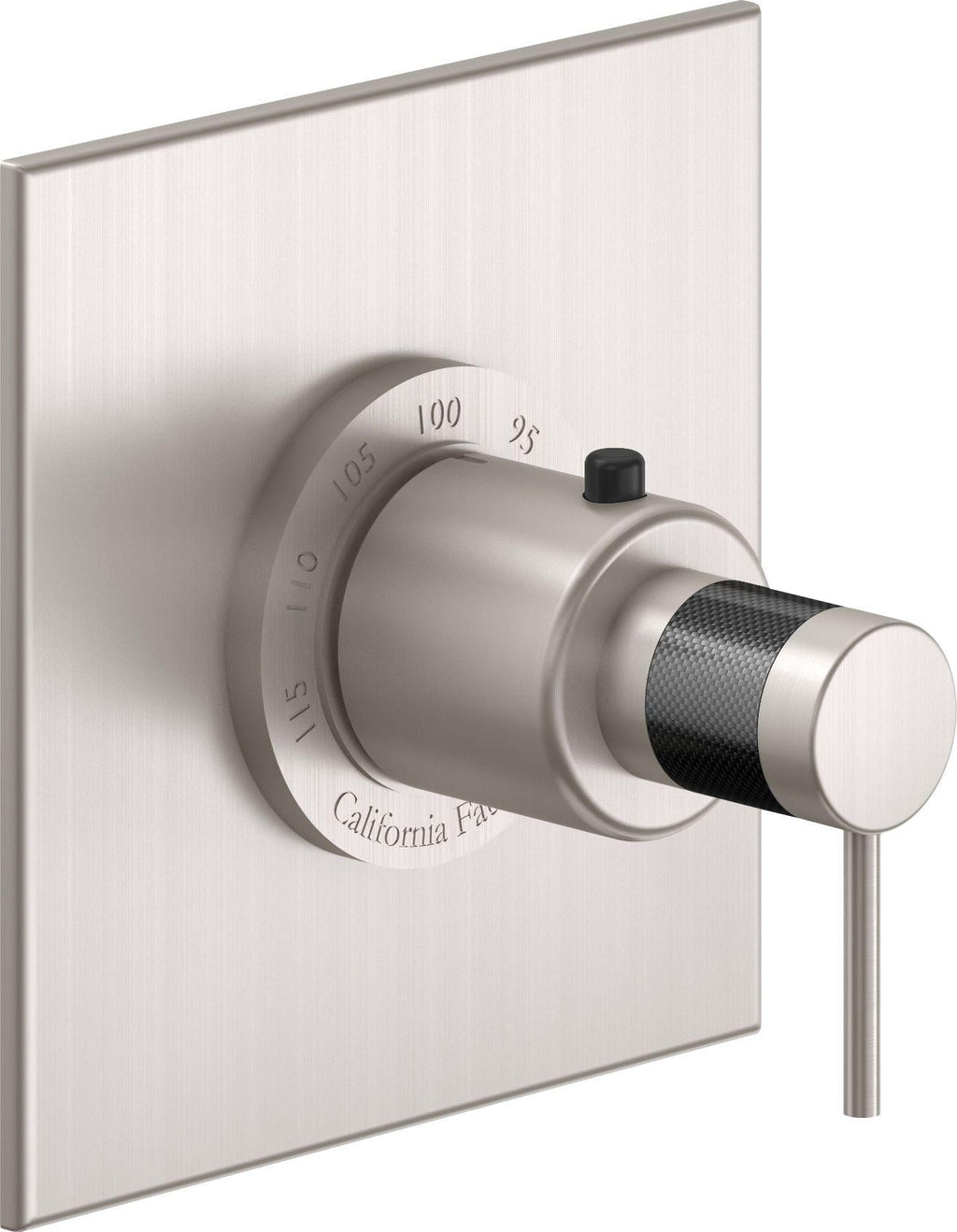 California Faucets D Street StyleTherm Termostático de 3/4" - Placa Plana - Palanca Redonda - Satin Nickel
