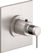 California Faucets D Street StyleTherm Termostático de 3/4" - Placa Plana - Palanca Redonda - Satin Nickel