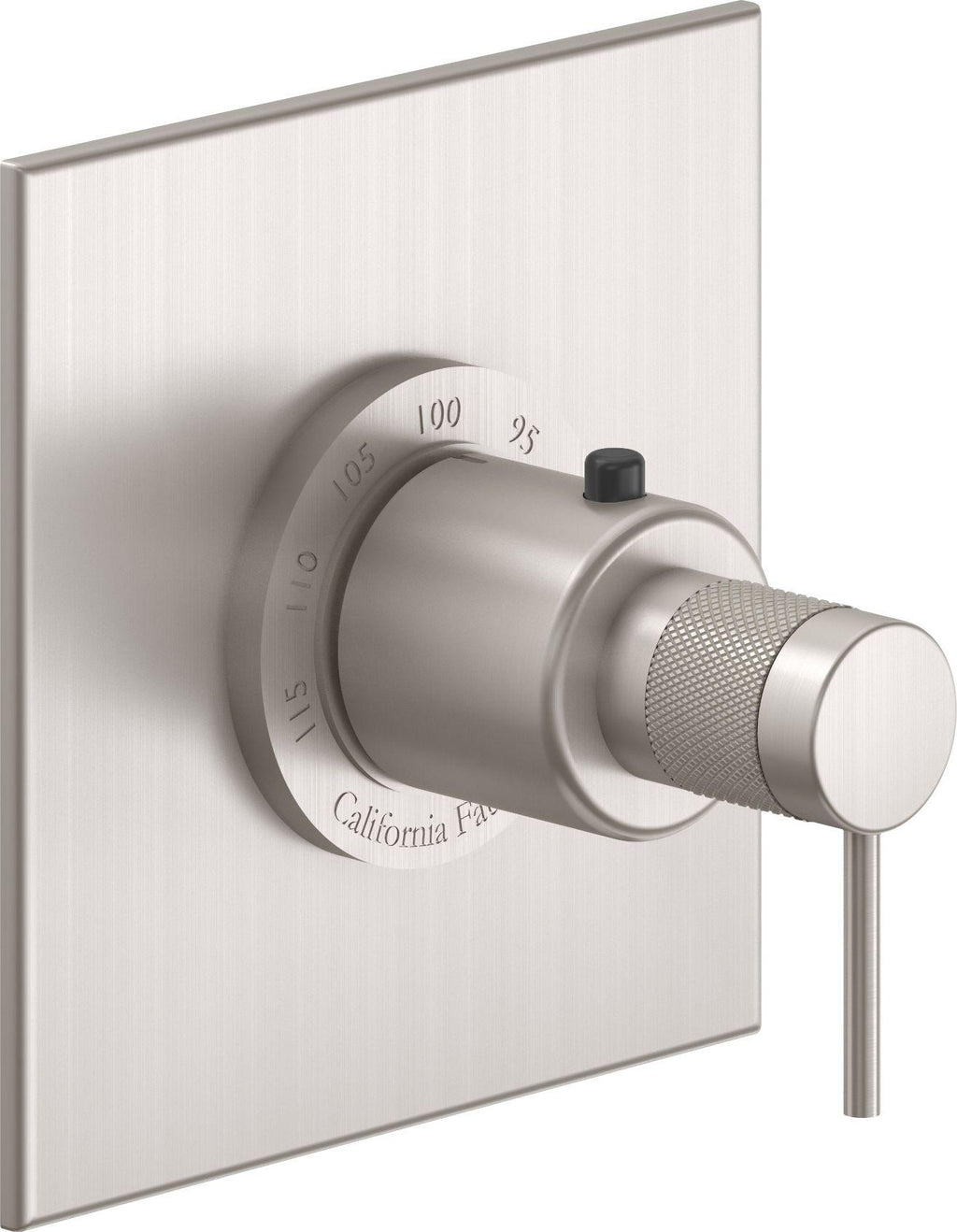 California Faucets D Street StyleTherm Termostático de 3/4" - Placa Plana - Palanca Redonda - Satin Nickel