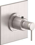 California Faucets D Street StyleTherm Termostático de 3/4" - Placa Plana - Palanca Redonda - Satin Nickel