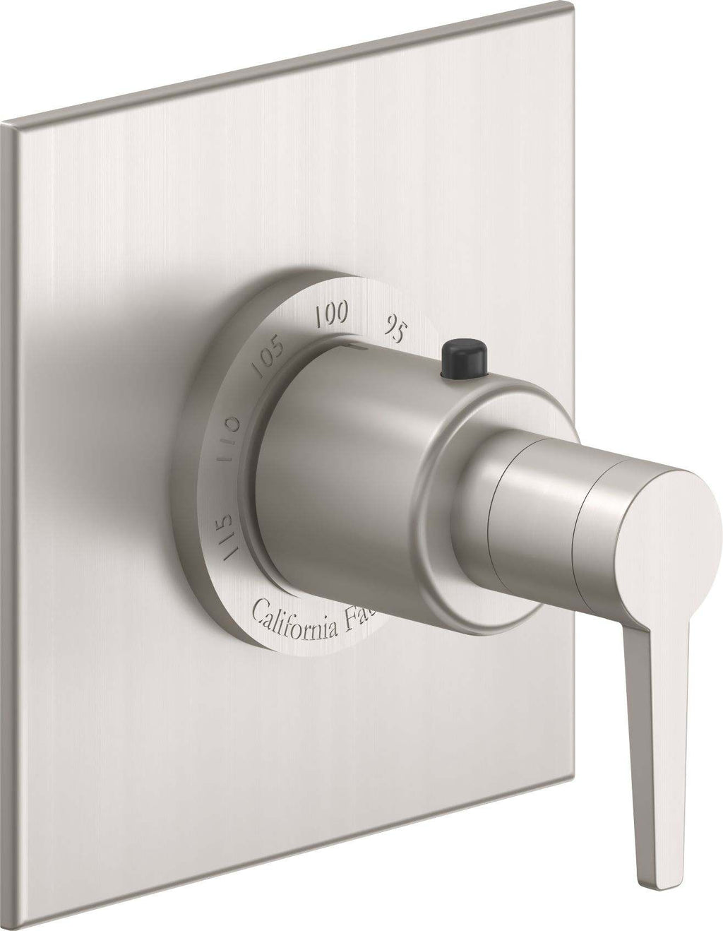 California Faucets D Street StyleTherm Termostático de 3/4" - Placa Plana - Palanca Plana - Satin Nickel