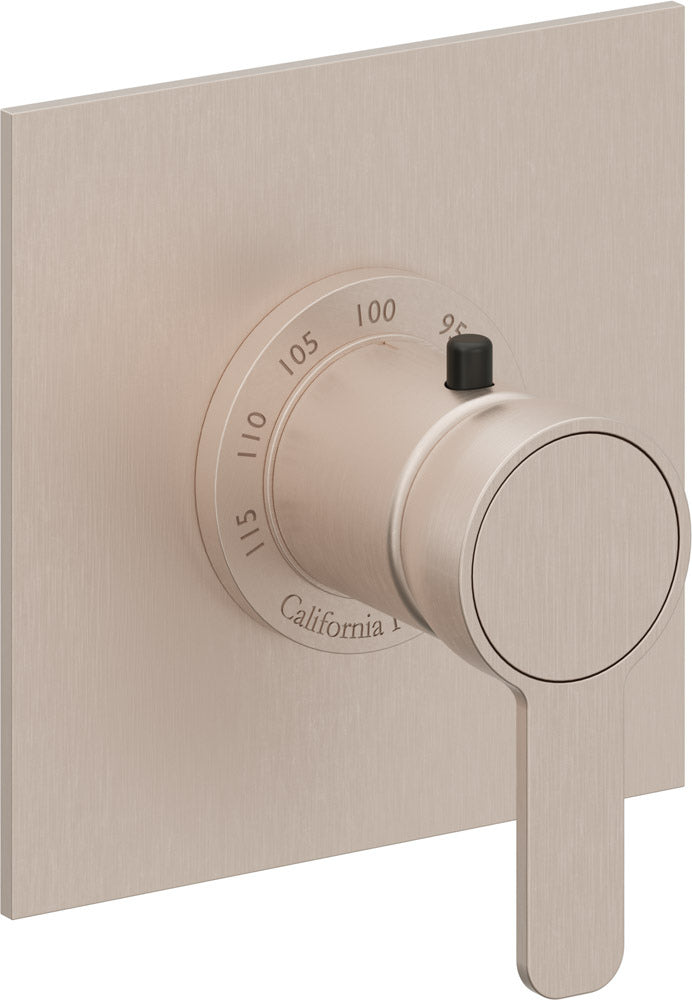 California Faucets Capitola StyleTherm Termostático de 3/4" - Placa Plana - Níquel Satinado