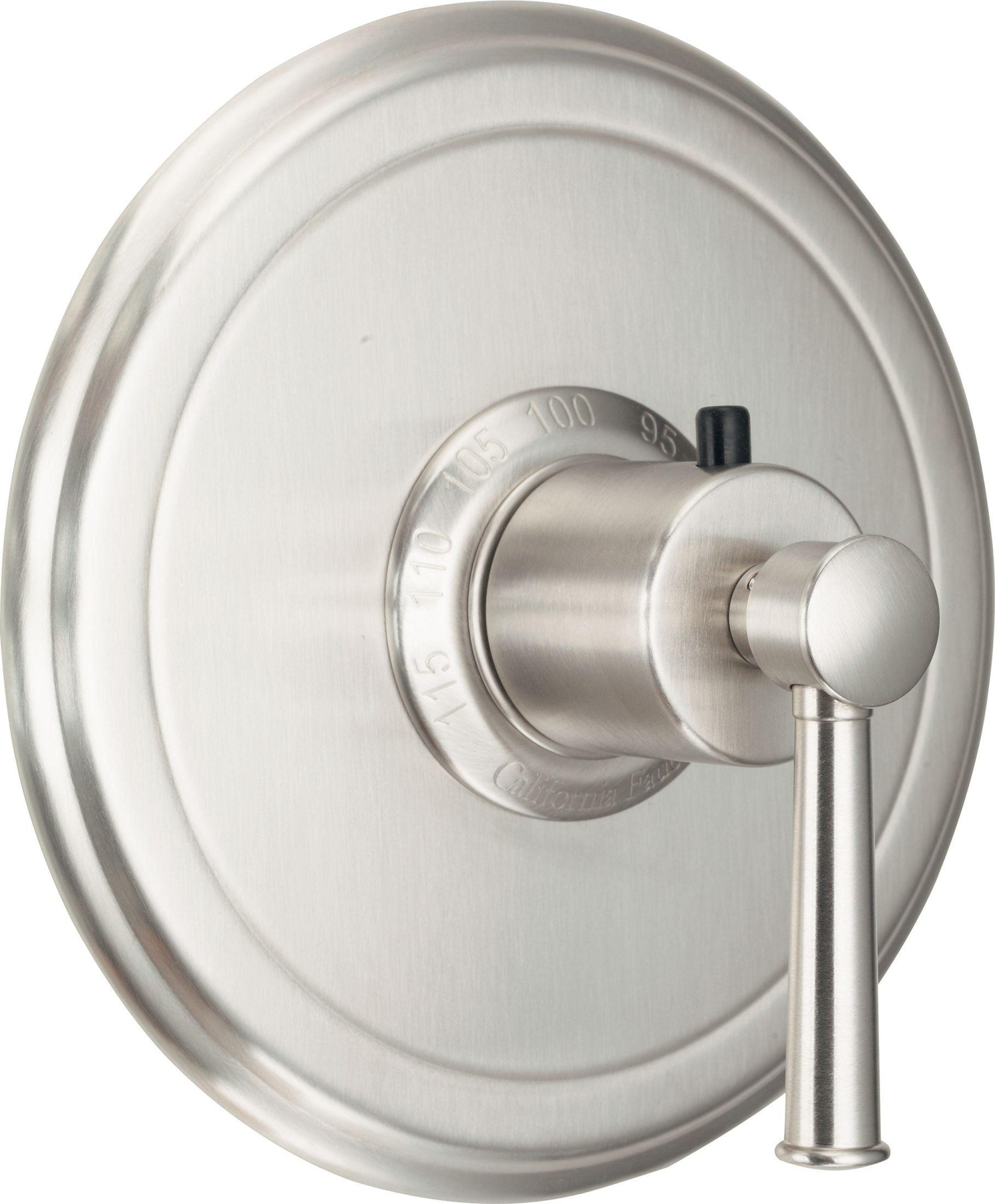 California Faucets Miramar StyleTherm Termostático de 3/4" - Placa Redonda, Manija de Palanca