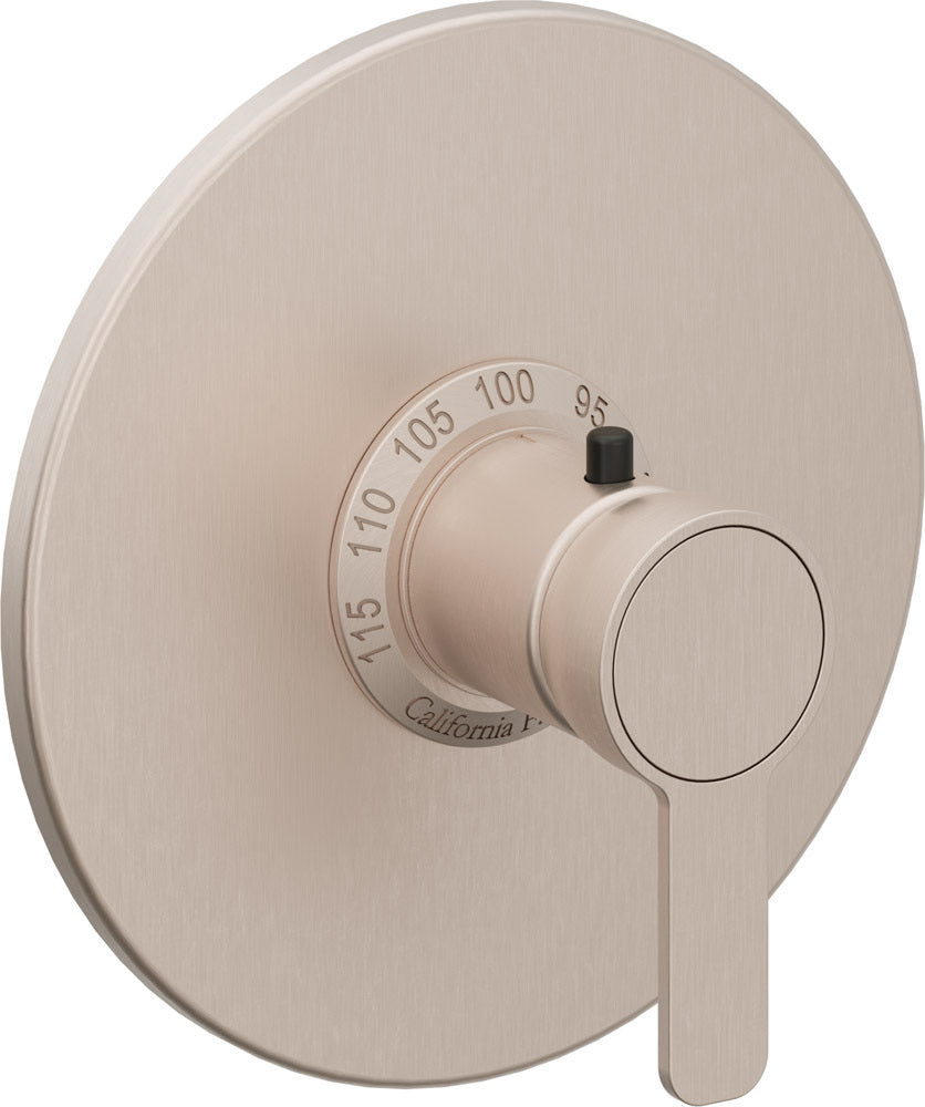 California Faucets Capitola StyleTherm Termostático de 3/4" - Placa Redonda - Níquel Satinado