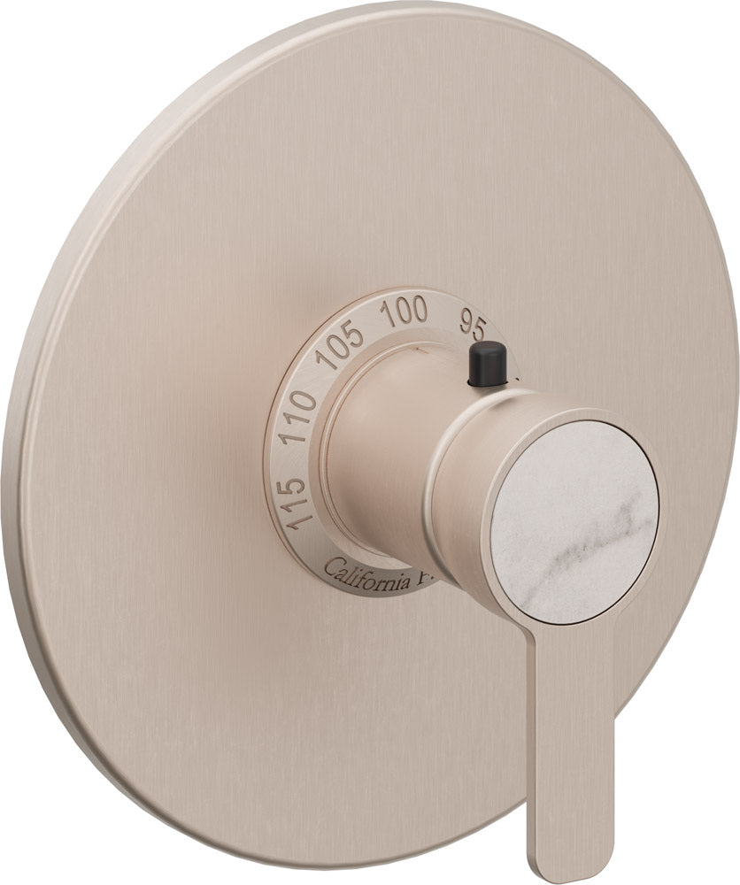 California Faucets Capitola StyleTherm Termostático de 3/4" - Placa Redonda - Níquel Satinado