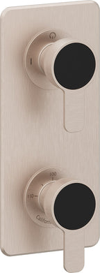 California Faucets Capitola StyleTherm Vista con Control de Una Salida - Placa Quad - Níquel Satinado