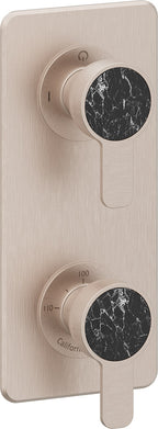 California Faucets Capitola StyleTherm Vista con Control de Una Salida - Placa Quad - Níquel Satinado