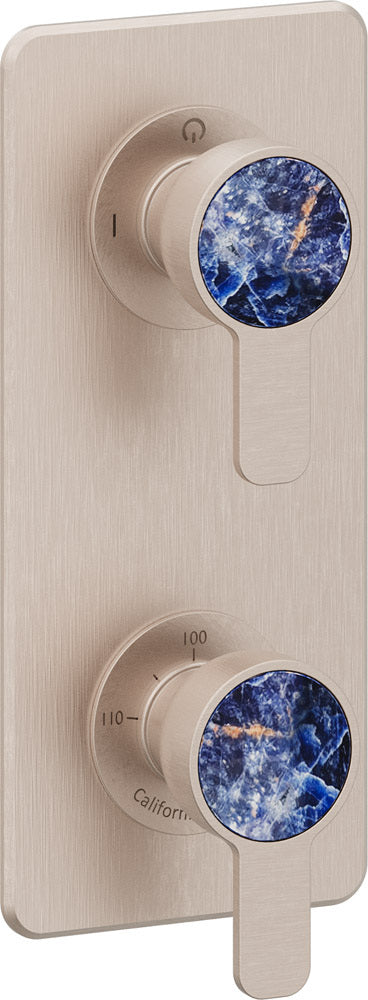 California Faucets Capitola StyleTherm Vista con Control de Una Salida - Placa Quad - Níquel Satinado