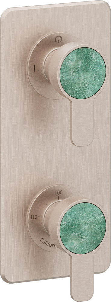 California Faucets Capitola StyleTherm Vista con Control de Una Salida - Placa Quad - Níquel Satinado