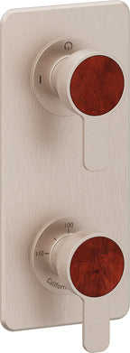 California Faucets Capitola StyleTherm Vista con Control de Una Salida - Placa Quad - Níquel Satinado