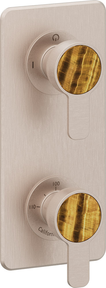 California Faucets Capitola StyleTherm Vista con Control de Una Salida - Placa Quad - Níquel Satinado