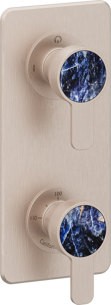 California Faucets Capitola StyleTherm Vista con Control de Dos Salidas - Placa Quad - Níquel Satinado
