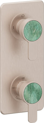 California Faucets Capitola StyleTherm Vista con Control de Dos Salidas - Placa Quad - Níquel Satinado