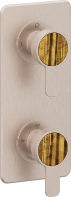 California Faucets Capitola StyleTherm Vista con Control de Dos Salidas - Placa Quad - Níquel Satinado