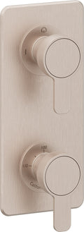 California Faucets Capitola StyleTherm Vista con Control de Dos Salidas - Placa Quad - Níquel Satinado