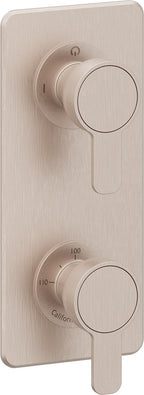California Faucets Capitola StyleTherm Vista con Control de Dos Salidas - Placa Quad - Níquel Satinado