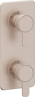 California Faucets Capitola StyleTherm Vista con Control de Tres Salidas - Placa Quad - Níquel Satinado
