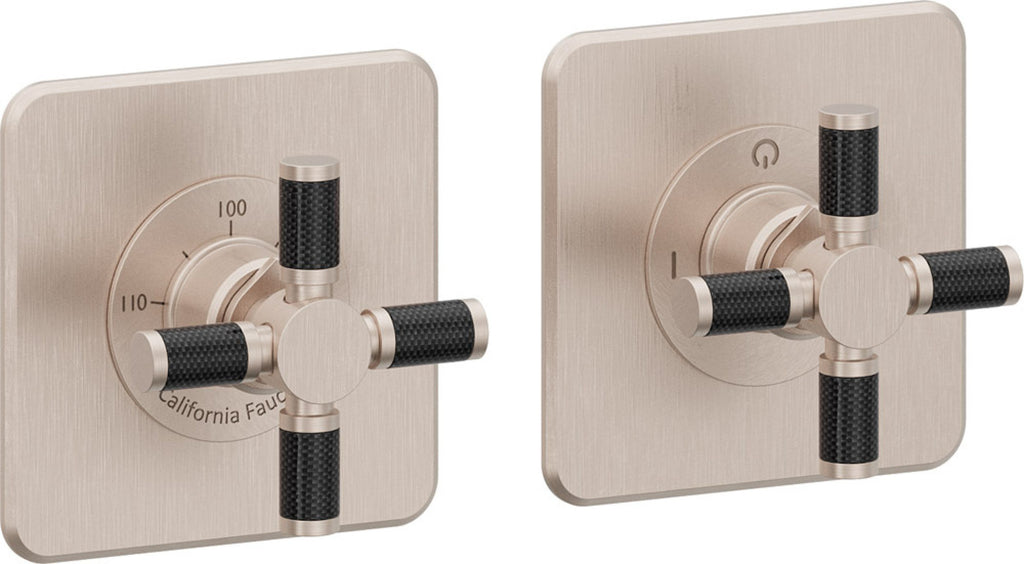 California Faucets Descanso StyleTherm Vista™ - Dos Placas Cuadradas (4" x 4" c/u)