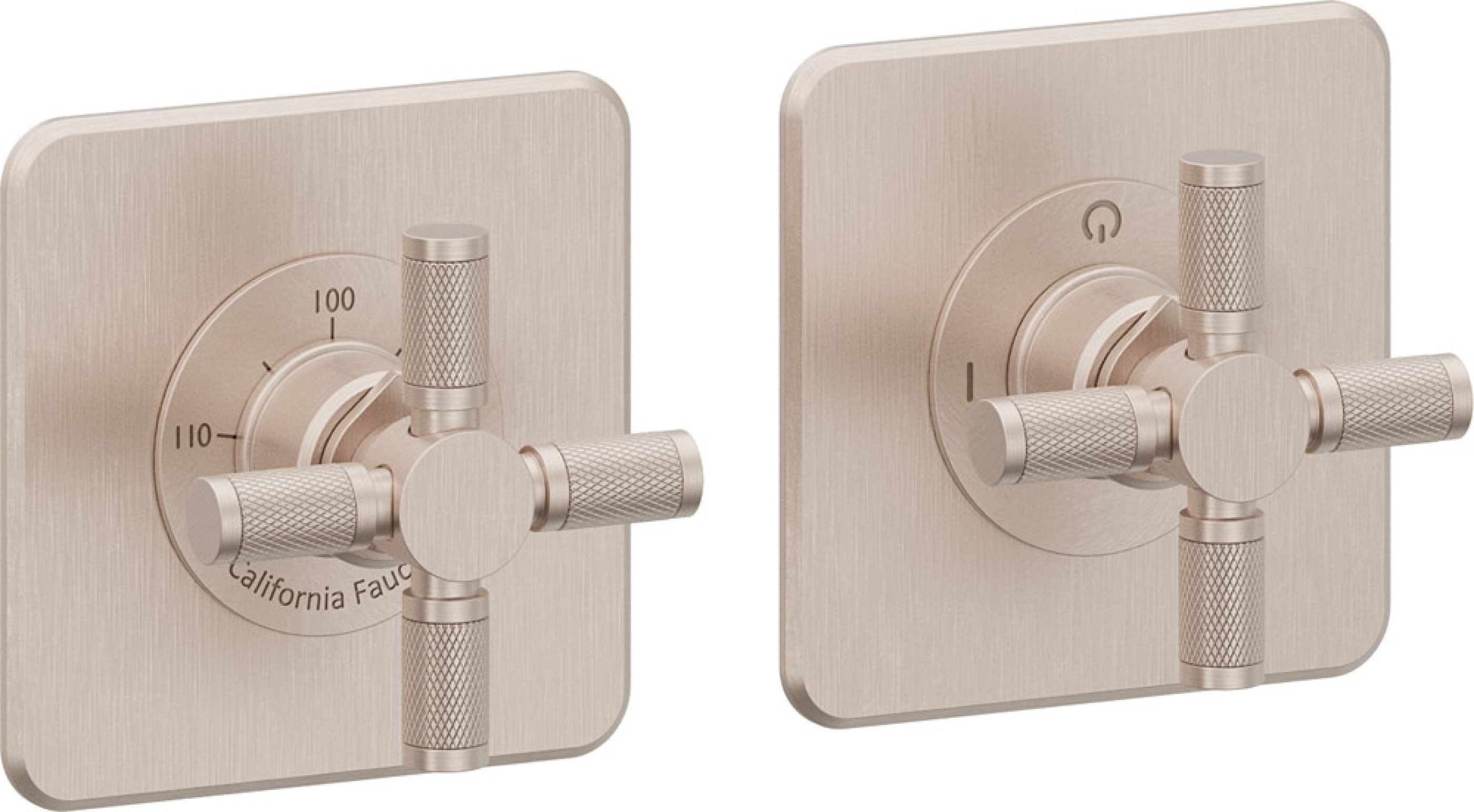 California Faucets Descanso StyleTherm Vista™ - Dos Placas Cuadradas (4" x 4" c/u)