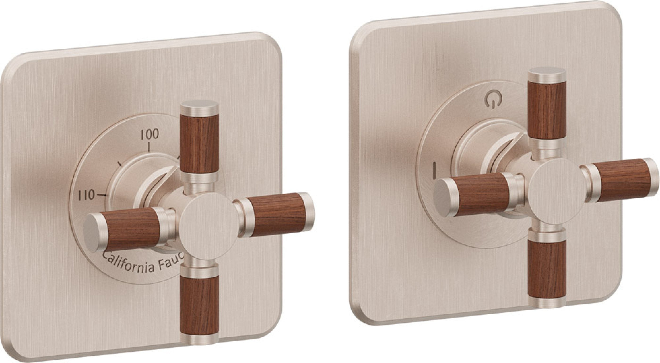 California Faucets Descanso StyleTherm Vista™ - Dos Placas Cuadradas (4" x 4" c/u)