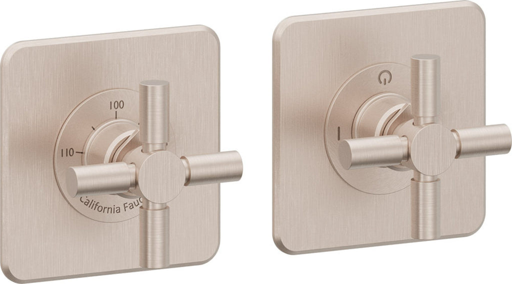California Faucets Descanso StyleTherm Vista™ - Dos Placas Cuadradas (4" x 4" c/u)