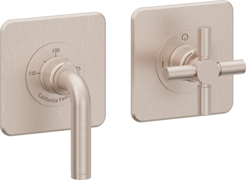 California Faucets Descanso StyleTherm Vista™ - Dos Placas Cuadradas (4" x 4" c/u)