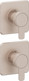 California Faucets Capitola StyleTherm Vista con Control de Una Salida - Placa Doble Quad - Níquel Satinado