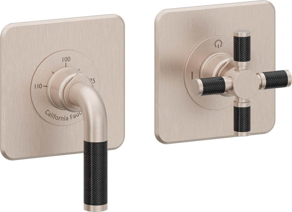 California Faucets Descanso StyleTherm Vista™ - Dos Placas Cuadradas (4" x 4" c/u)