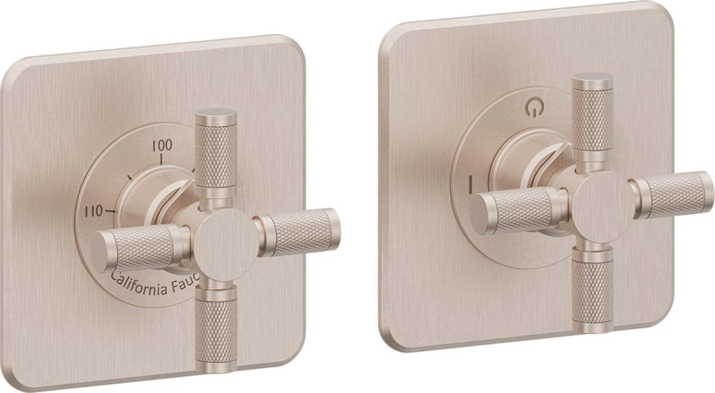 California Faucets Descanso StyleTherm Vista™ - Dos Placas Cuadradas (4" x 4" c/u)