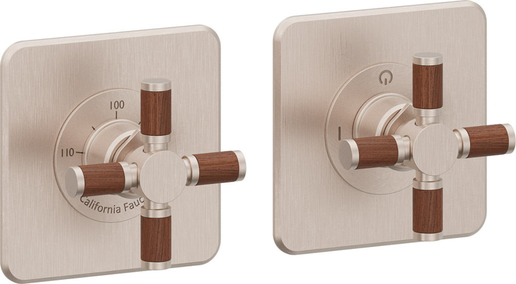 California Faucets Descanso StyleTherm Vista™ - Dos Placas Cuadradas (4" x 4" c/u)