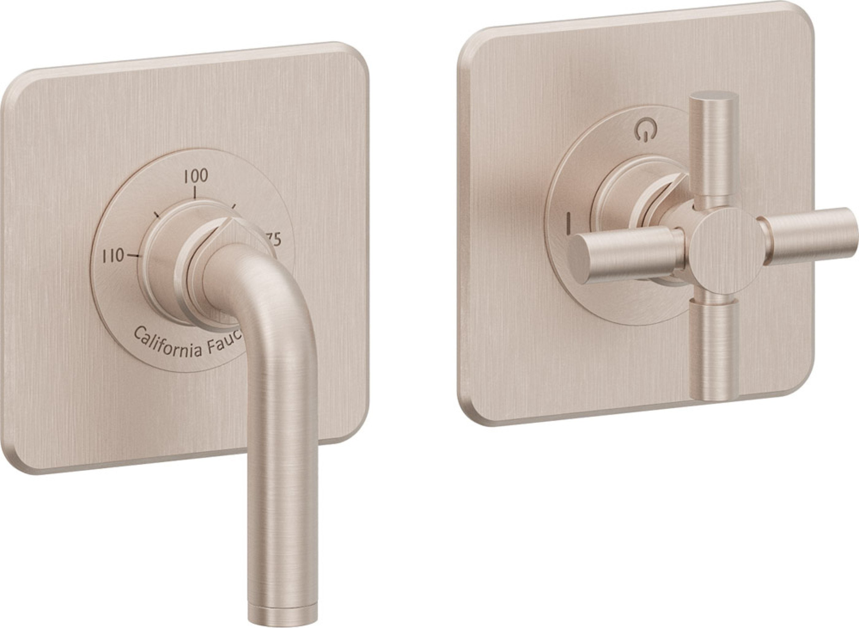 California Faucets Descanso StyleTherm Vista™ - Dos Placas Cuadradas (4" x 4" c/u)