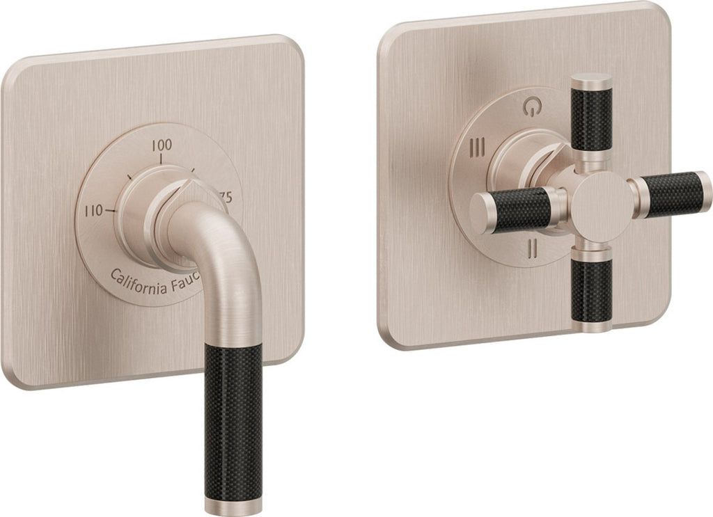 California Faucets Descanso StyleTherm Vista™ - Dos Placas Cuadradas (4" x 4" c/u)