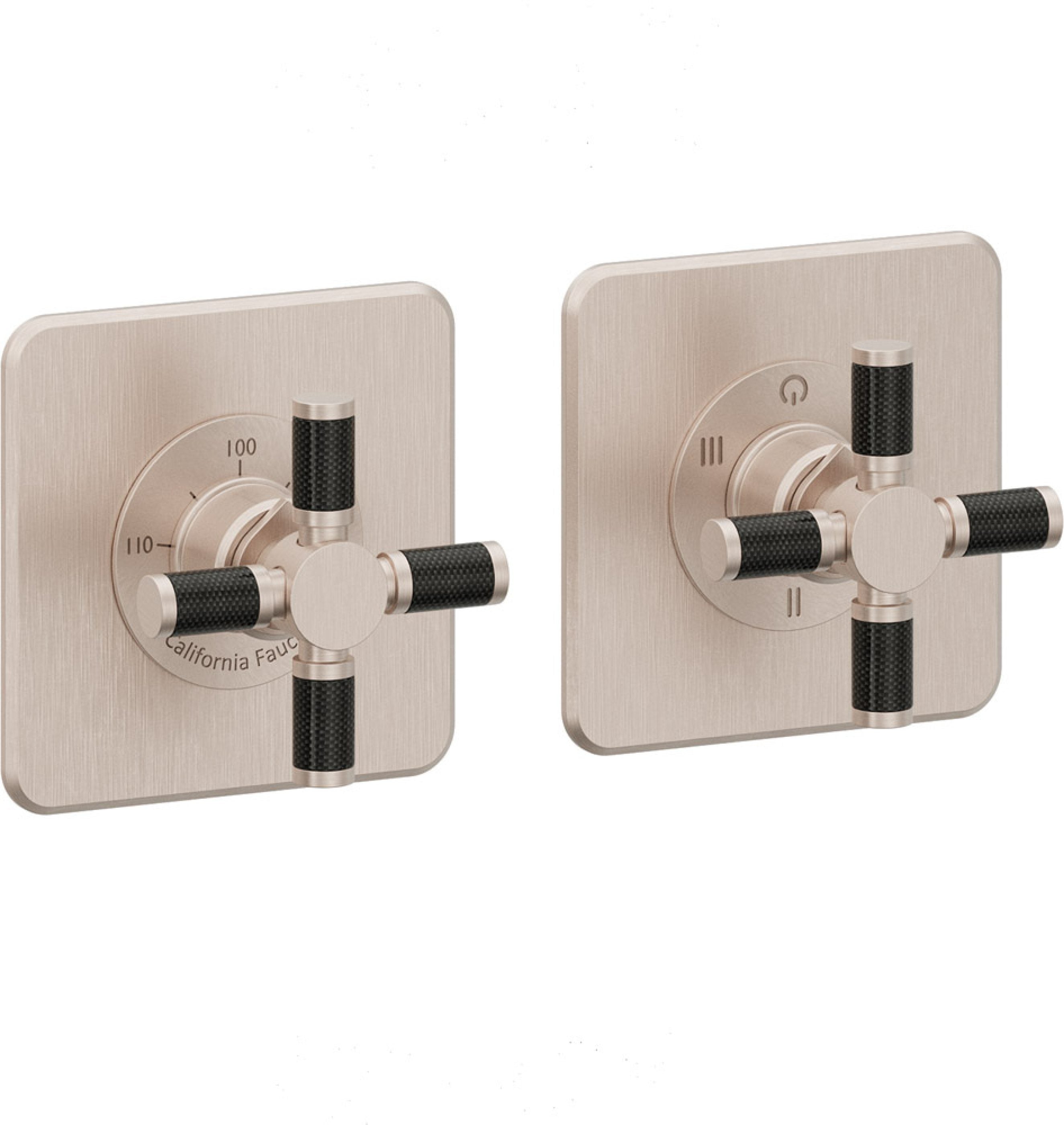 California Faucets Descanso StyleTherm Vista™ - Dos Placas Cuadradas (4" x 4" c/u)