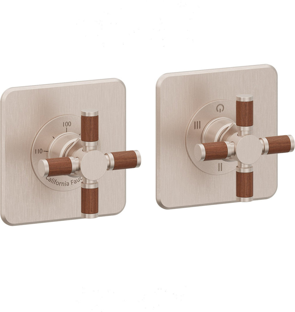 California Faucets Descanso StyleTherm Vista™ - Dos Placas Cuadradas (4" x 4" c/u)