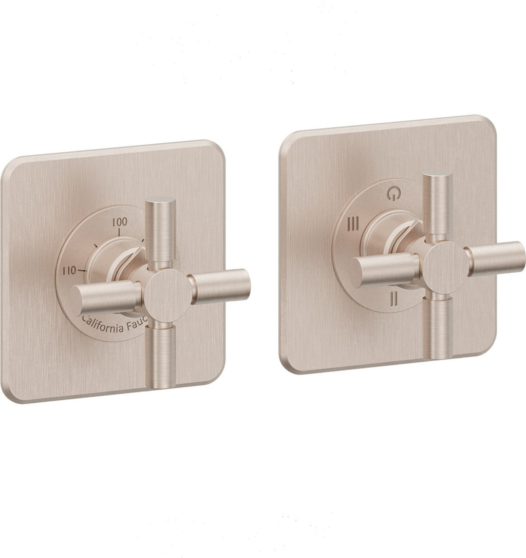 California Faucets Descanso StyleTherm Vista™ - Dos Placas Cuadradas (4" x 4" c/u)